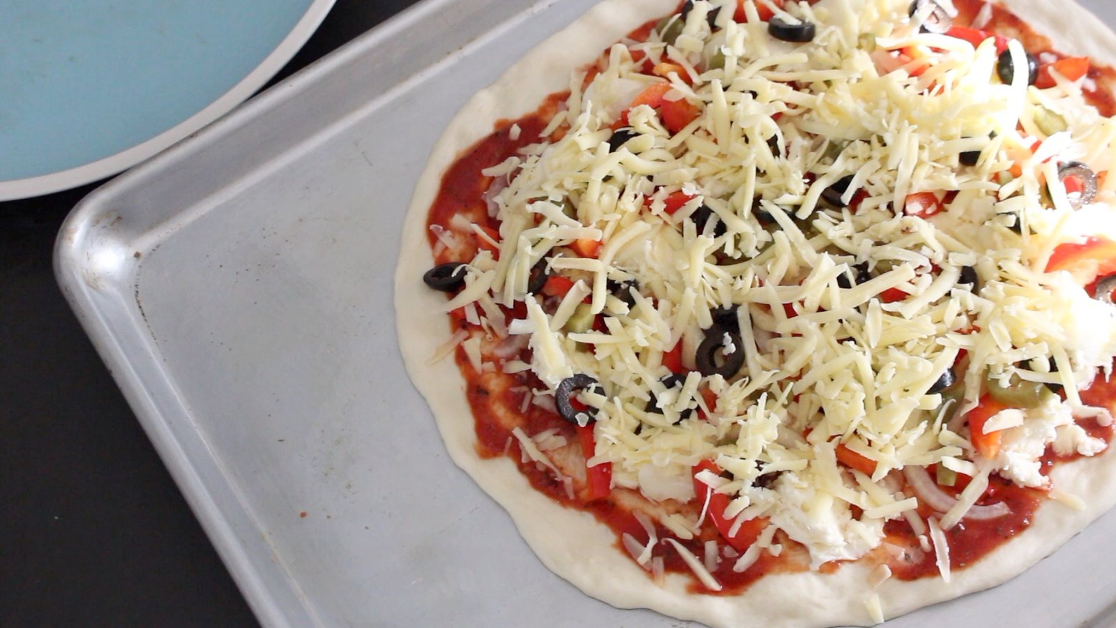 Homemade Veggie Pizza from scratch